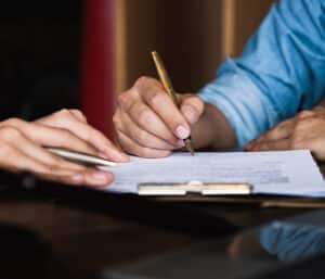Signing legal papers