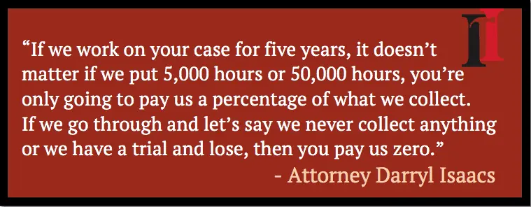 Contingency fee percentage block quote.