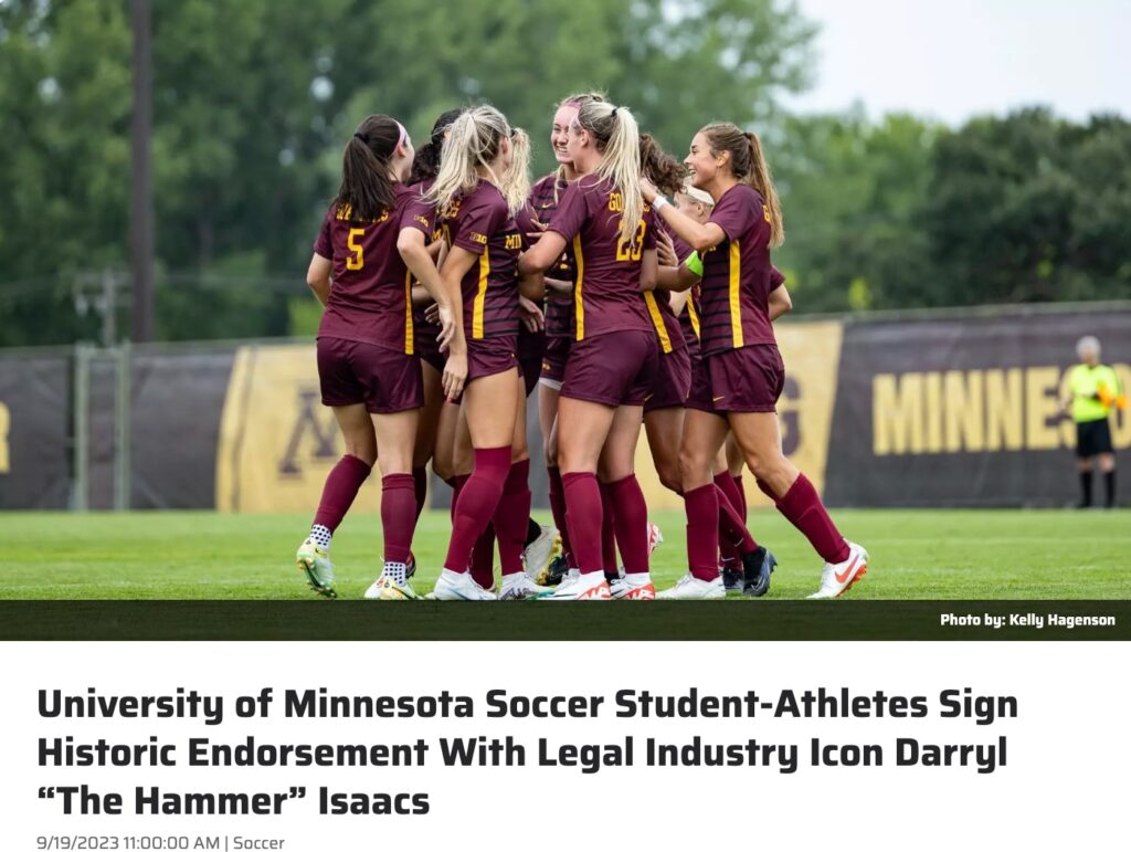 minnesota womens soccer partnership with isaacs