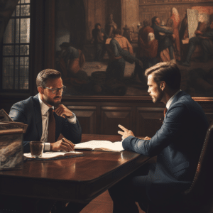 Two lawyers talking