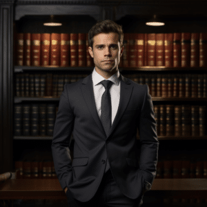 Lawyer standing proud