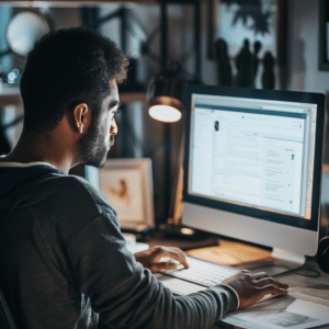 Man on computer