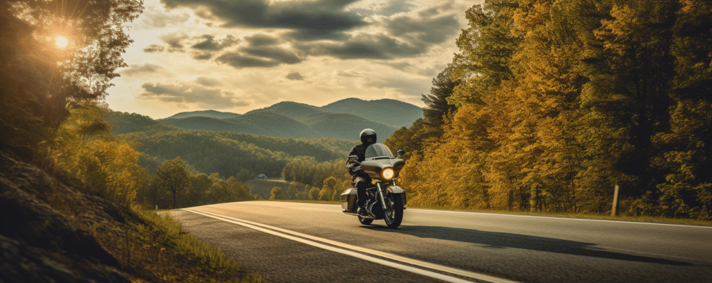 Scenic motorcycle ride