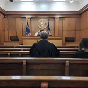 A lawyer and a judge