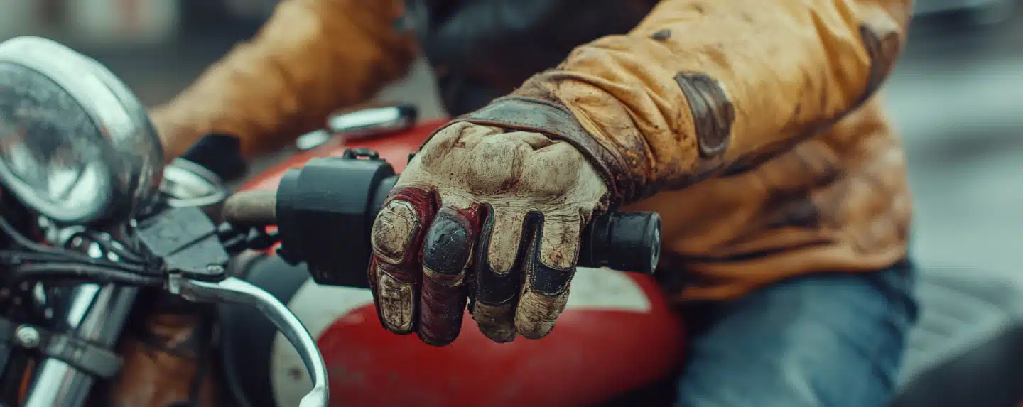A motorcycle rider riding